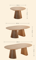 Meubles de salle à manger de vente chaude Tables rondes en bois Table à manger extensible ovale