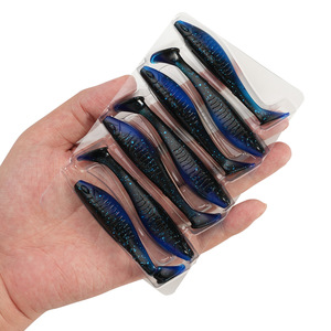 Señuelo Artificial de Plástico Blando TPR, Flotante, Cola en <span class=keywords><strong>T</strong></span>, 8cm, 7 Piezas/Paquete, ZMAN Lure Paddle POPTPR, Anzuelos para Pescado Espina Dura/Trucha - Product Image 1
