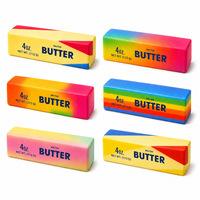 Nouveau Jouet Anti-Stress à Rebond Lent en Forme de Bâtonnets de Beurre pour Noël et Halloween – Bâtonnet de Beurre Arc-en-Ciel Jaune et Rose – Jouet Fidget