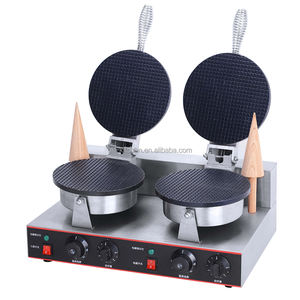 Kommerzieller 2-Platten-Waffelkegel-Maker für Eiscreme, Multifunktions-Waffeleisen, Geeignet für Restaurants & Hotels - Product Image 2