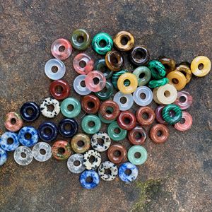 Grand trou pierre naturelle oeil de tigre Malachite Turquoise opale <span class=keywords><strong>boulier</strong></span> perles pour bricolage collier fabrication de bracelets - Product Image 4