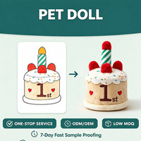 Nouvelle Arrivée : Peluche Gâteau pour Animaux de Compagnie OEM/ODM – Lapin, Chat, Coussin en Peluche, Cadeau d'Anniversaire pour Animaux