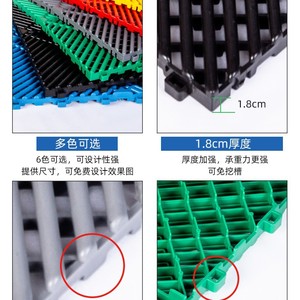 Huixin Car Wash Grating <b>Floor</b> 1.8cm Thickness Interlocking Mesh Panel Pressure Resistant Garage <b>Floor</b> <b>Cover</b> - Product Image 1