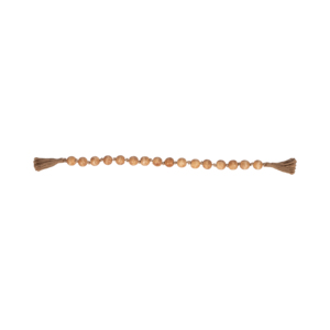 Ghirlanda di perline in legno con nappe, ornamento decorativo in stile bohémien rustico - Product Image 6