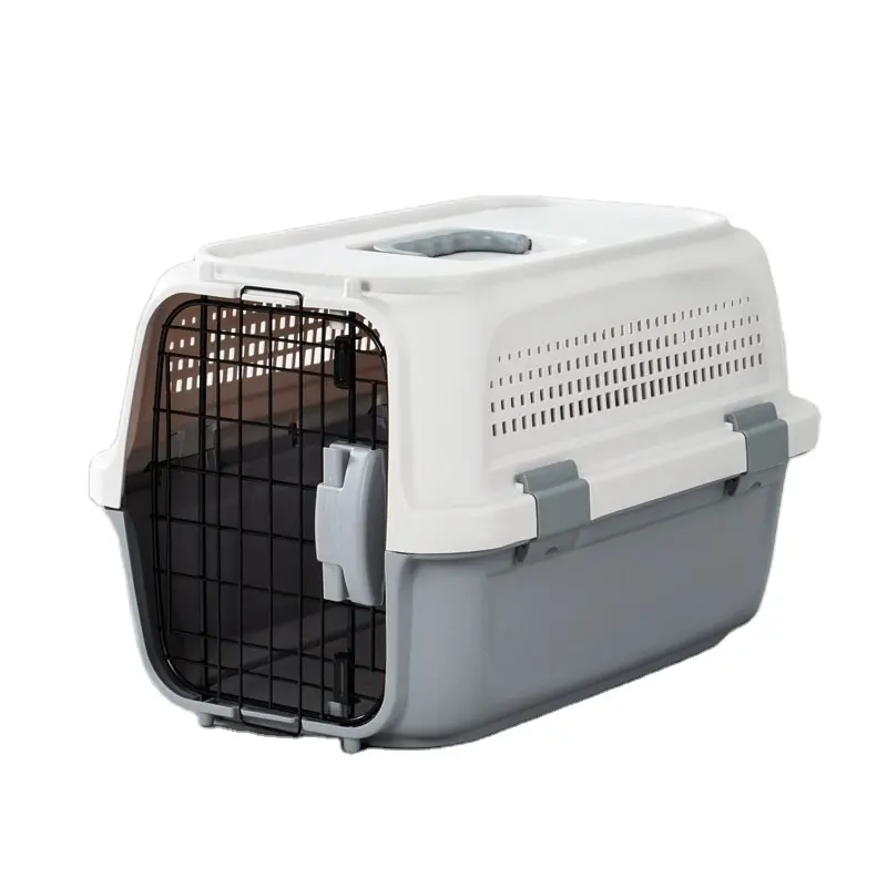 Direct-Sale Design Plastic Skylight Cat Transport Box Dog Traveling Cage Pet Air Shipping Carrier Box