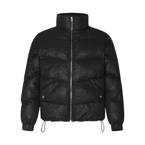 LAYENNE Winter Products Thickened Padded Winter Coat Street PU Leather Stand Collar Duck <strong>Down</strong> Waterproof <strong>Jacket</strong> - Product Image 3