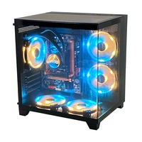 Casing Komputer Gaming Harga Terjangkau Dengan Kaca Temper, Mid Tower PC Transparan, Casing PC Gaming Hitam, Casing PC ATX