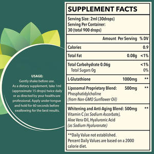 OEM Konzentrierte Glutathion-subling uale liposomale Glutathion-flüssige orale Tinktur 1500mg - Product Image 2