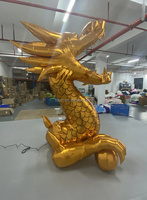 Ballon gonflable géant en forme de dragon doré, en tissu Oxford, dimensions 6-8 pieds, installation facile