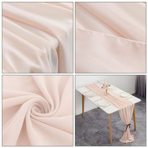 Chemin de table rose en mousseline de soie personnalisé pour mariage et banquet, vente en gros - Product Image 4