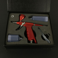 Stylo aérographe 116 rouge à alimentation par gravité, double action, vitesse réglable, pour travaux artistiques, peinture de modèles, réparation de meubles, retouches, portable