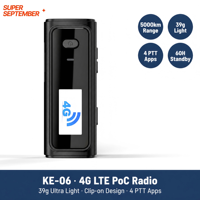 Radio PoC KENEARD KE-06 39g ultra-légère 4G LTE, talkie-walkie à clipser, écran couleur 500-1000mAh pour la sécurité des hôtels et des restaurants