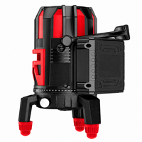 Niveau laser vert portable 5 lignes avec alarme sonore et lumineuse, auto-nivelant, avec base rotative à réglage fin pour travaux de rénovation
