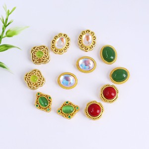 ลูกปัดหยกเทียมชุบทองรูปไข่ อุปกรณ์ทำเครื่องประดับ DIY สำหรับสร้อยข้อมือ สร้อยคอ ขายส่ง - Product Image 1