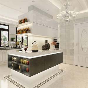 Modern Design Modular European <b>Kitchen</b> Cabinets Artificial Marble <b>Faucet</b> Included Ready Assemble Flat Pack Pantry Cabinet - Product Image 3