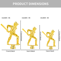En stock accessoires en plastique sur le thème du baseball pièces de trophée électrolytiques accessoires de trophée de compétition/championnat de club