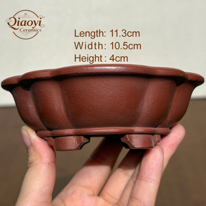 Maceta de Bonsái de <span class=keywords><strong>Arcilla</strong></span> Morada Yixing, Tallada a Mano, Transpirable, Ecológica, Duradera, Ligera, con Orificio de Drenaje, Venta al Por Mayor - Product Image 3