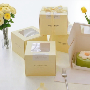 Emballage personnalisé boîte à gâteau portable design de 4 pouces emballage alimentaire boîte à gâteau d'anniversaire ruban de décoration <span class=keywords><strong>petite</strong></span> boîte à gâteau - Product Image 3