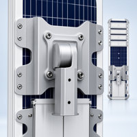 Lampadaire LED solaire DC OEM/ODM avec certification ROHS, indice de protection IP65, construction en aluminium pour l'éclairage routier municipal