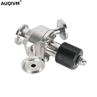 Vanne d'échantillonnage de gaz à dégagement rapide manuelle AUQIVM, acier inoxydable 304/316, qualité sanitaire, stérile, filetage M10, embout soudé, normale