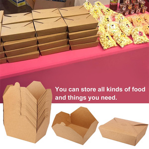 Embalaje desechable para llevar, caja de comida de fideos Kraft, contenedor desechable de reciclaje personalizado, caja de papel Kraft para comida rápida de fideos para ensalada - Product Image 6