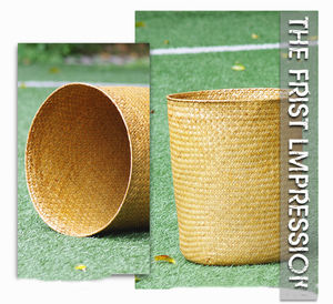 Cesto portaoggetti in tessuto paglierino di colore naturale senza maniglia per l'organizzazione di un soggiorno domestico cesto gioielli e cesto di fiori - Product Image 5