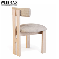 WISEMAX FURNITURE Mobilier pour restaurant Chaise de salle à manger minimaliste à dossier en bois massif avec revêtement en tissu personnalisé pour la maison