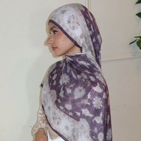 Nouveau design 2026 – Voile léger imprimé printemps en coton modal, écharpe ethnique pour femmes musulmanes, vente en gros, longs hijabs de 180 cm