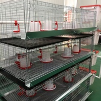 Cage à poulets de chair galvanisée épaissie, équipement d'élevage de poussins, cage à poussins à 4 niveaux à vendre
