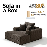 Canapé modulaire sectionnel moderne à compression sous vide, convertible en lit, sans cadre, grand fauteuil lounge pour salon et petit appartement
