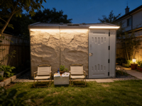 WooWild Maisonnette Préfabriquée Modulaire Portable Rapide, Villa Intelligente à Énergie Solaire en HDPE et Acier Léger, Entrepôt Moderne, Atelier