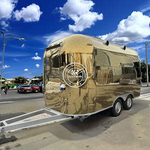 OEM Commercial OEM Food Trailer Concession Outdoor Street Mobile Food Truck Golden Fast Food <b>Cart</b> for Sale - Product Image 3