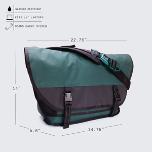 Bolsa de Mensajero para Patinaje, Personalizada, de Nailon Reciclado 1050D, 24L, Verde, para Hombre - Product Image 2
