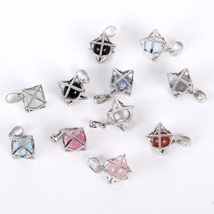 Colgante de cristal natural de Merca, Estrella hexagonal tridimensional, gran satélite - Product Image 2