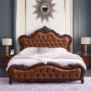 Nieuw Europees & Amerikaans model 1,8m tweepersoonsbed van leer, comfortabel, modern, minimalistisch, luxe hoofdslaapkamer, bruidsbed - Product Image 1