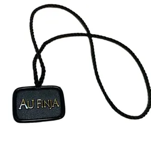 New Product Custom Plastic Hang Tag String Loop With Brand Logo For Garment Clothing Tag