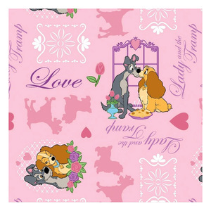 Bayan ve aşk köpek karikatür tasarımlar özel dijital baskı örgü giysi için Rayon kumaş 95 Rayon 5 Spandex - Product Image 3