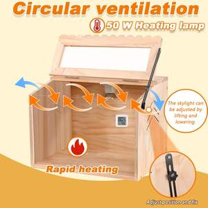 Houten transparante kuikenbroedkooi, huisdierkweekkooi voor kwartels, geventileerd, geschikt voor alle seizoenen, universele dierenkooi - Product Image 3