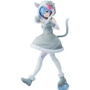 Ingrosso vita di partenza di un altro mondo Beast Ear Rem PVC Action Figure bella ragazza serie giocattolo cartone animato figura dal Giappone