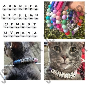 Cuentas de letras de <span class=keywords><strong>silicona</strong></span> para pulsera con <span class=keywords><strong>nombre</strong></span> DIY, cuentas sueltas de alfabeto inglés colorido para fabricación de joyas, <span class=keywords><strong>cadena</strong></span> de <span class=keywords><strong>chupete</strong></span> de bebé sin BPA - Product Image 2