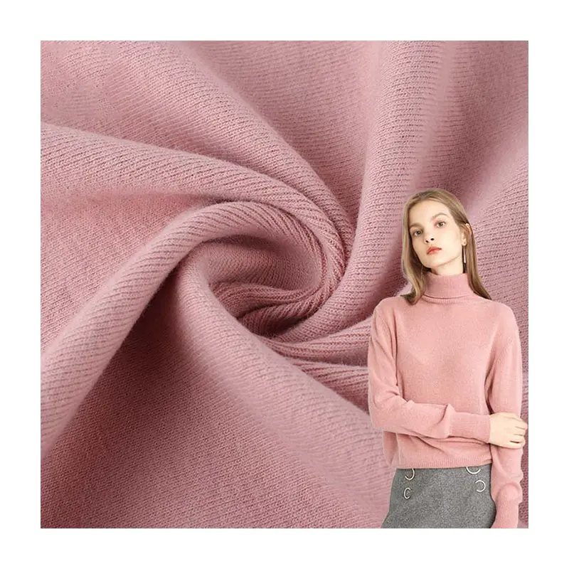 Wholesale 51 Colors In Stock 32S 280gsm 160cm 97cotton 3spandex Cashmere feel Cotton French Fleece Rib Knitted Fabric