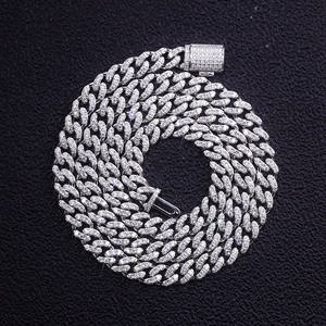 Trong Kho 10K Vàng Bất Kim Cương Cuba Liên Kết Chuỗi Hollow Hip Hop Miami Phòng Thí Nghiệm Grown Kim Cương Cuba Chuỗi <span class=keywords><strong>18</strong></span> <span class=keywords><strong>Inch</strong></span> Vòng Cổ Cho Nam Giới - Product Image 2