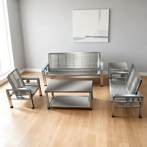 Ensemble de canapés de <span class=keywords><strong>jardin</strong></span> de luxe en acier inoxydable, fauteuils de <span class=keywords><strong>salon</strong></span> d'extérieur, canapés de patio modernes en métal pour usage extérieur - Product Image 3