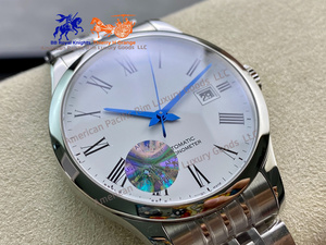 Montre mécanique automatique de luxe Longnes Original Design en acier inoxydable 41 mm avec miroir saphir, cadran lumineux, mouvement à quartz ETA - Product Image 2