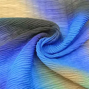 Tessuto stropicciato in chiffon 75D di vendita caldo tessuto stampato digitale in chiffon di poliestere per abiti da donna