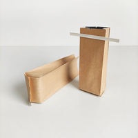 Sac en papier kraft imprimé personnalisé à fond plat en aluminium, emballage pour café, emballage thermoscellable, fermeture à languette, réutilisable, stockage alimentaire en PE
