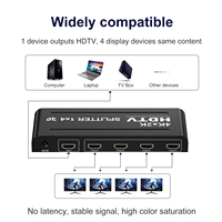 Répartiteur HD 1x4 4K*2K HDTV 1 entrée 4 sorties 1 ordinateur 4 moniteurs Répartiteurs pour TV Ordinateur Équipement audio et vidéo