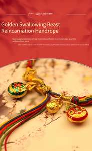 Pulsera Samsara de Feng Shui Hecha a Mano, Joyería Religiosa, Regalos para Mujeres y Hombres, Pulsera de Cuerda Colorida con <span class=keywords><strong>Bestia</strong></span> Dorada que Inhala Oro - Product Image 5