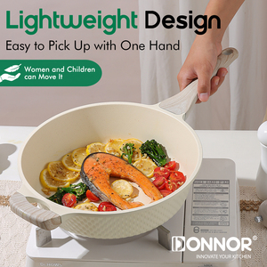 Serie Donnor Glory Set pentole rivestimento sano 20/24/28/32cm casseruola e <span class=keywords><strong>28cm</strong></span> padella profonda 15 pezzi Set compatibile con tutte le stufe - Product Image 6