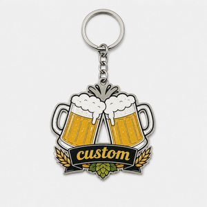 Porte-clés personnalisés en gros sur le thème de la culture pubulaire, porte-clés de festival, porte-clés avec logo de marque de bière, promotion de bar, souvenir - Product Image 3